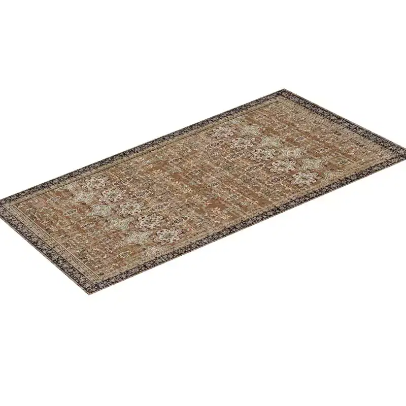VEVOR Area Rug,9 x 12 ft Large Washable Rug, Non-Slip and Tear-Resistant Soft Carpet,Pet Friendly Vintage Area Rugs,Indoor Mat for Bedroom,Brown Green