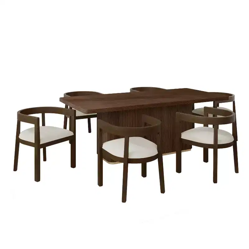 Christopher Knight Home Adriana Contemporary 7 Piece Rubberwood Upholstered Dining Set with Oversized Rectangular Table