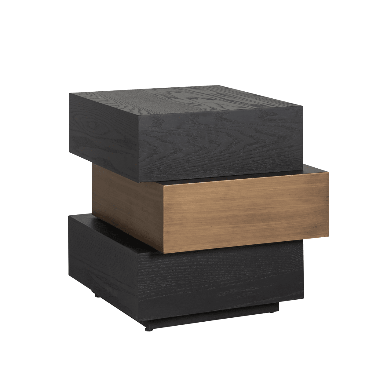 Black & Bronze Stacked Side Table