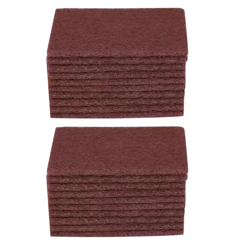 Unique Bargains Non-Scratch Synthetic Material Durable Easy Cleaning Scouring Sponge 6 x 4 Brown 20 Pcs