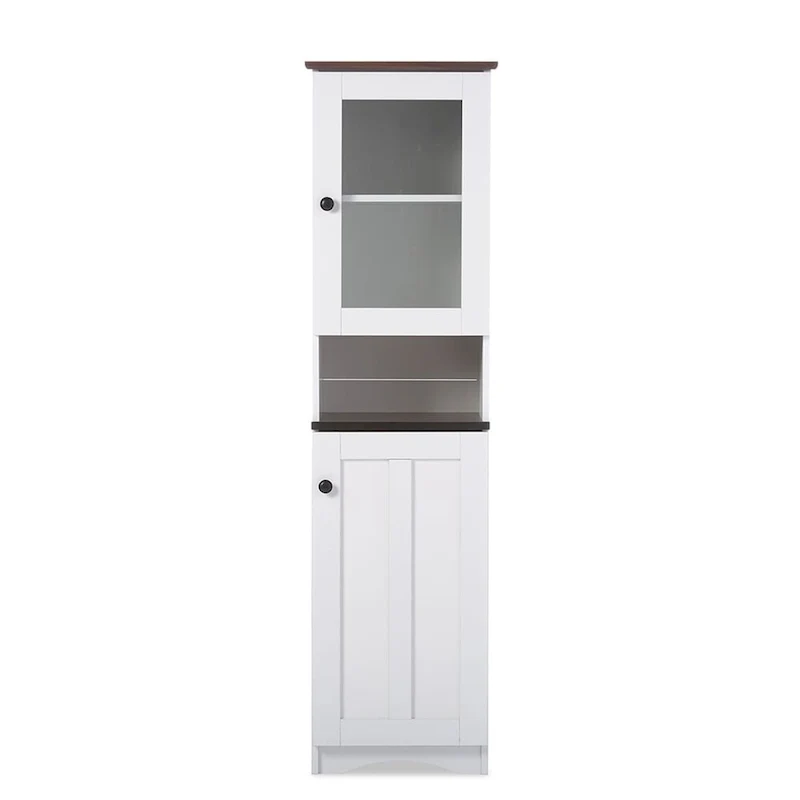 Traditional White Wood Kitchen Storage Cabinet