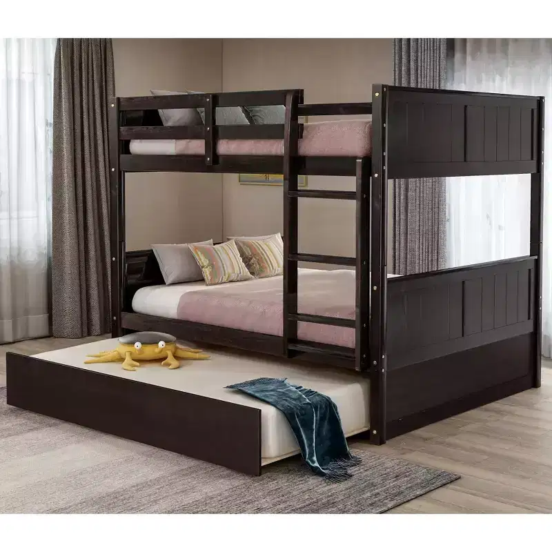 Whisen Full Over Full Wooden Bunk Bed with Twin Size Trundle