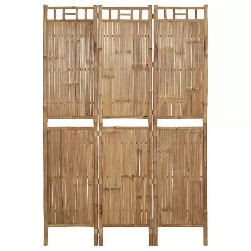 vidaXL 3-Panel Room Divider Folding Privacy Screen Outdoor Garden Patio Bamboo