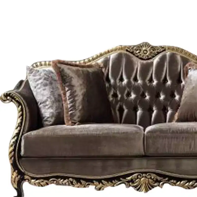 75 Betria Sofa Light Green Velvet, Gold and Black High Gloss Finish - Acme Furniture