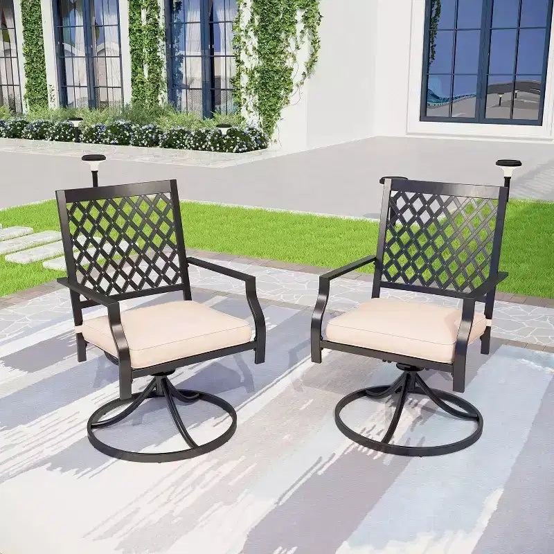 5pc Dining Set with 37" Table & 4 Swivel Arm Chairs - Captiva Designs