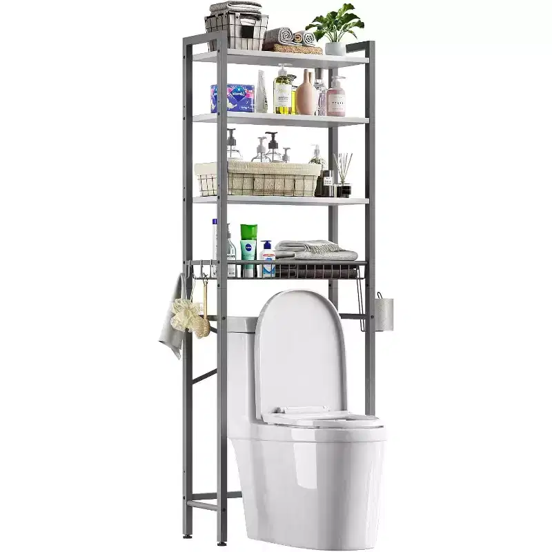 Over-The-Toilet Storage Rack(Gray- White)