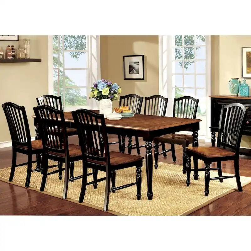 Glen Oak Transitional Wood Two-tone 9-Piece Dining Set by The Gray Barn