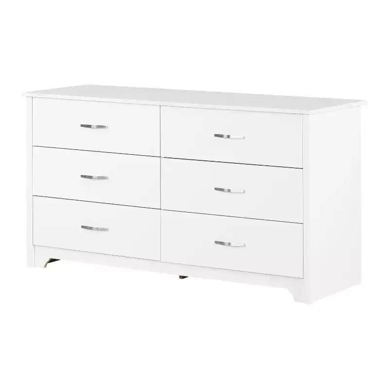 6-Drawer Horizontal Dresser in White