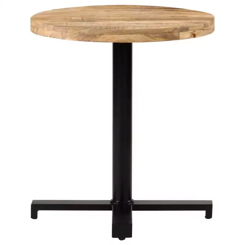 vidaXL Bistro Table Natural Mango Wood, Rough Mango Wood, Iron Small