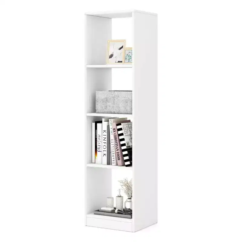 56'' Tall Bookcase, Freestanding Bookshelf with 4 Open Cubes