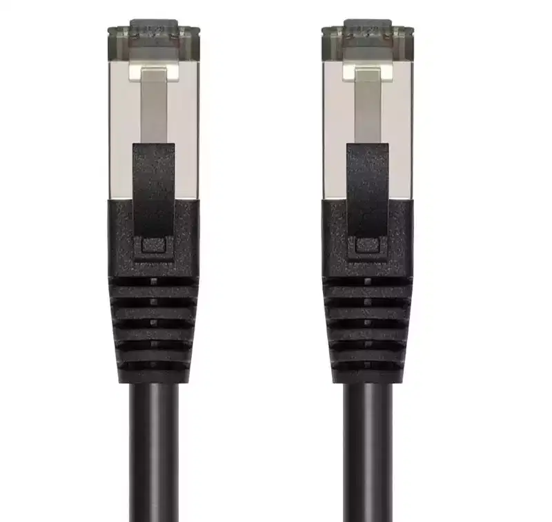 Monoprice Cat8 Patch Cable - 2 Feet - Black | Double Shielded (S/FTP), 28AWG, 2GHz, 40G, Pure Bare Copper, Snagless RJ45, Ethernet Cable