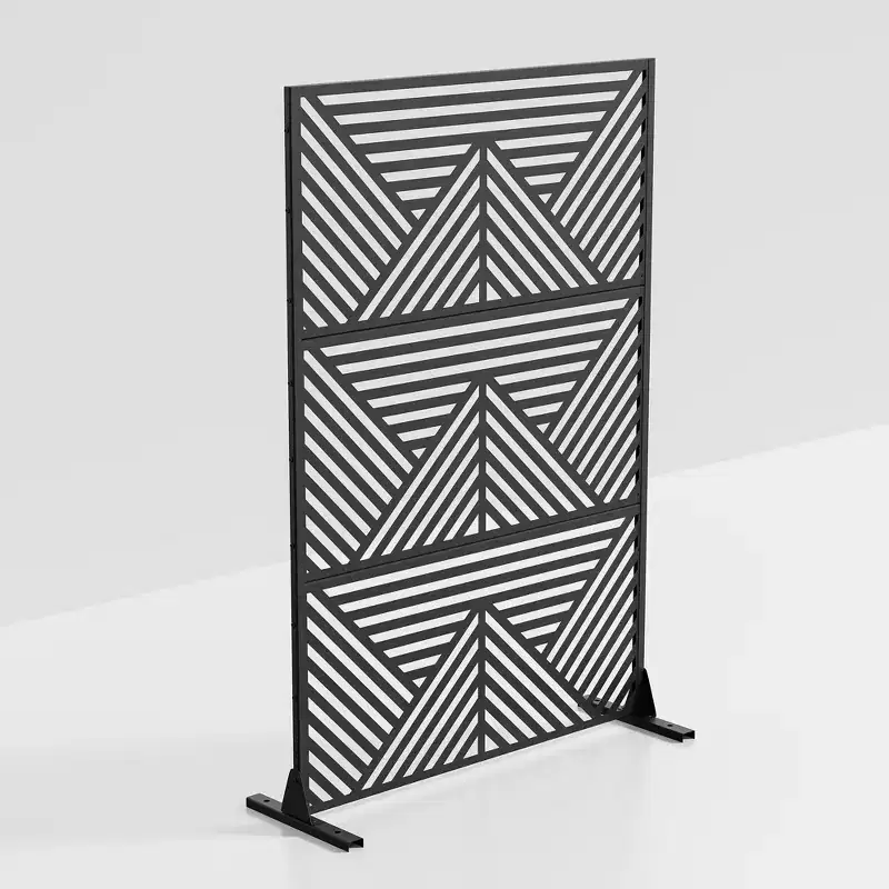 Zodiac Mountain-Shaped Black Galvanized Steel Screen 183x120x40cm