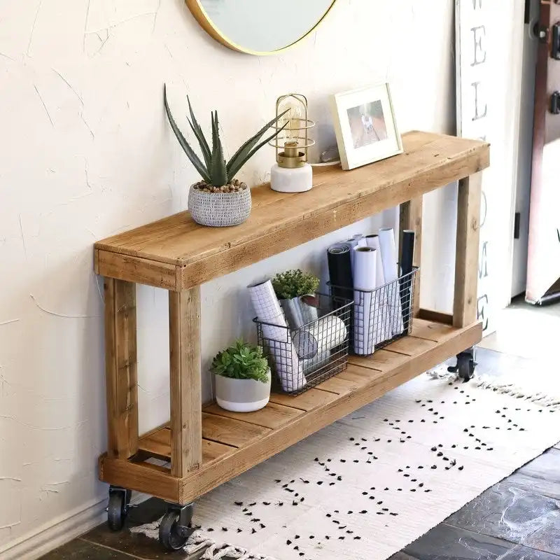 Natural 60 Luxe Console on Wheels