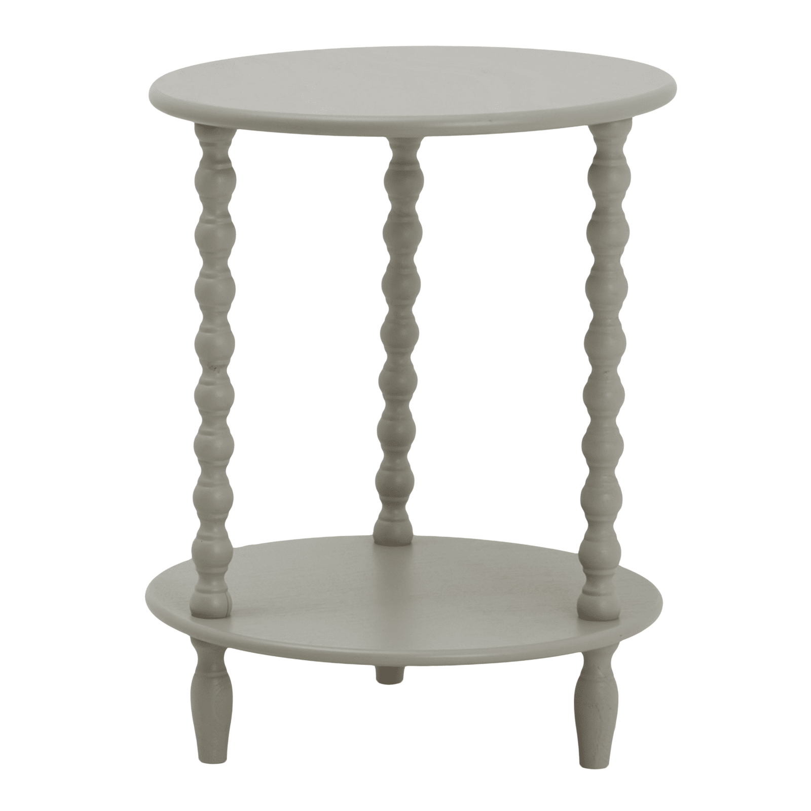Grey Round Side Table with Leg Detailing