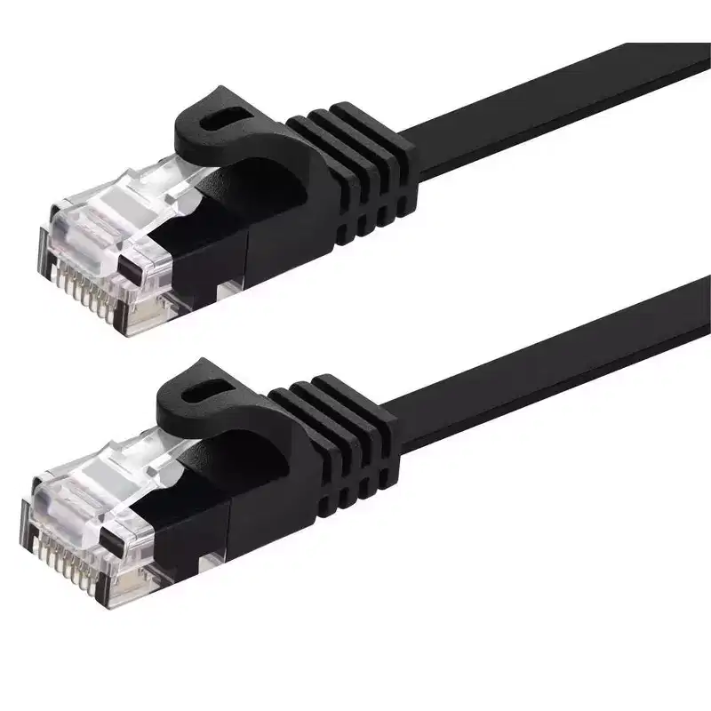 Monoprice Flat Cat6 Ethernet Patch Cable - 14 Feet - Black, Snagless RJ45, Flat, 550MHz, UTP, Pure Bare Copper Wire, 30AWG - Flexboot Series