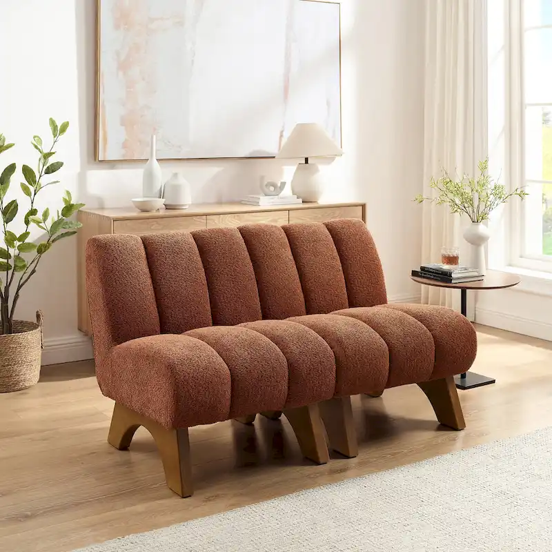 Art Leon Modern Armless Accent Chair Setional Loveseat Sofa