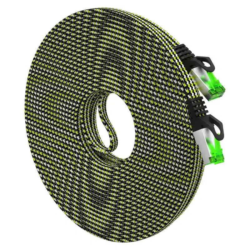 GEARit Cat7 Ethernet Cable 33 Feet - 32 AWG Flat Patch Cable - Nylon Braided