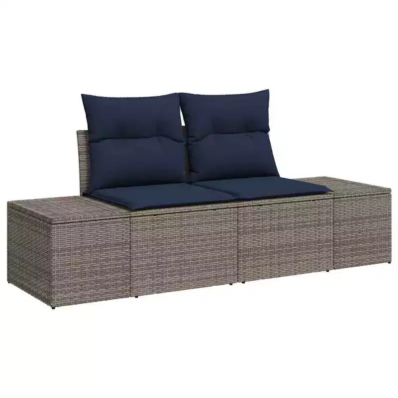 vidaXL Garden Sofa with Cushion 184 x 62 x 69 cm Poly Rattan