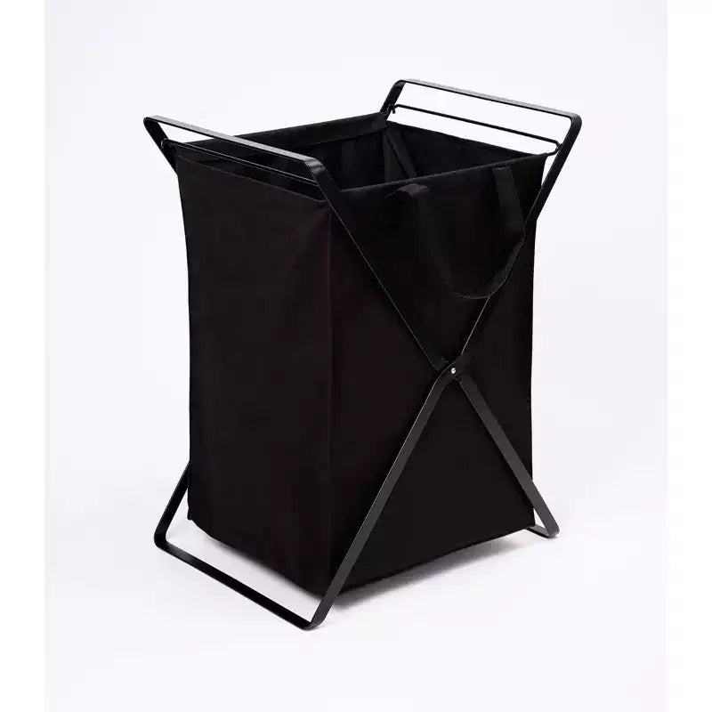 Laundry Hamper with Cotton Liner - Two Sizes - Steel + Cotton