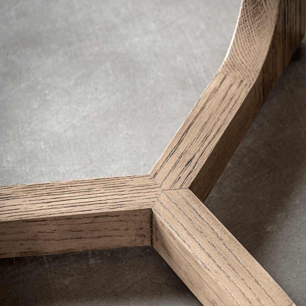 Smoked Oak Wooden Round Side Table