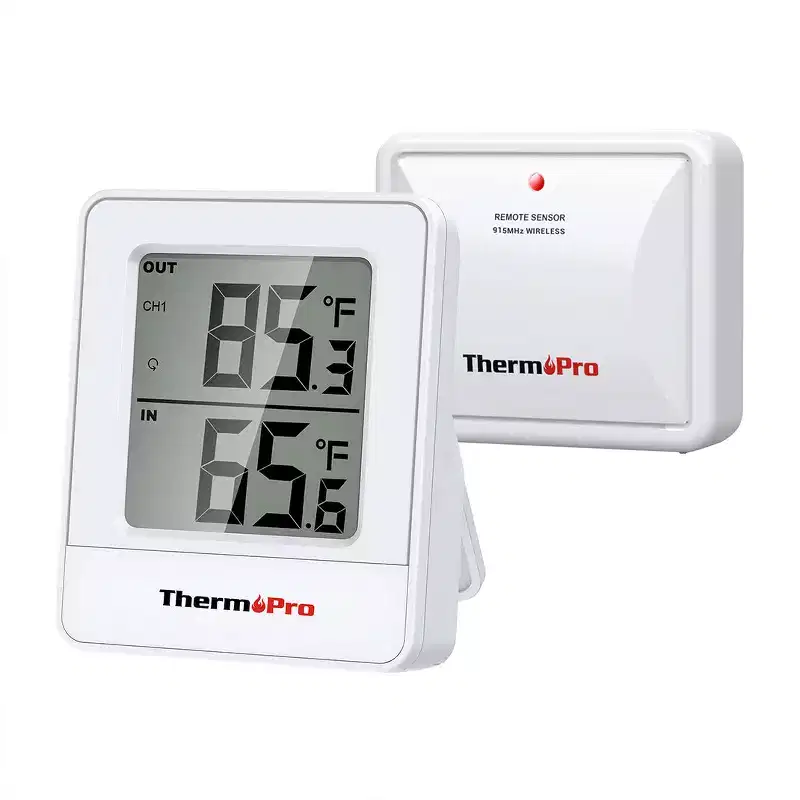 ThermoPro TP200BW Wireless Indoor Outdoor Thermometer with Temperature Sensor Up to 500FT, Outdoor Thermometers