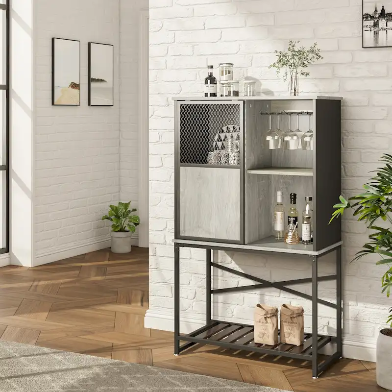 Buffet Sideboard Wine Cabinet with Sliding Door