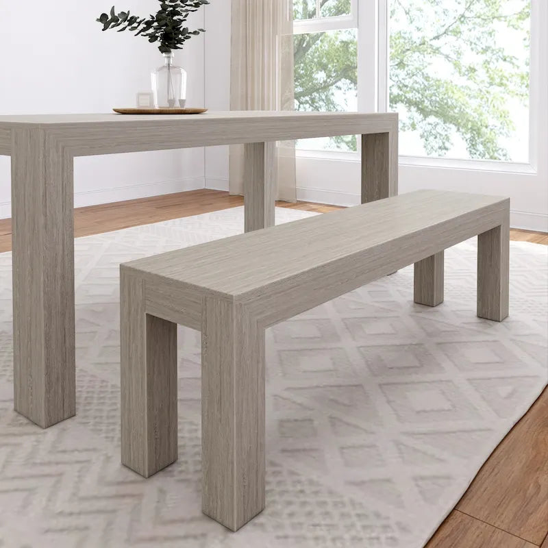 Plank and Beam Solid Wood Modern Dining Bench - 61