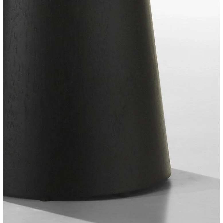 Black 22W Round End Table with Pedestal Base