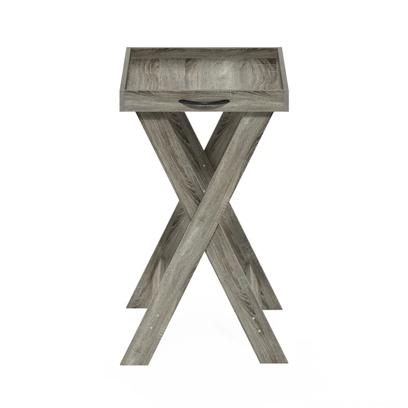 Tray Side Table with Removable Top — French Oak / Espresso, 1-Person