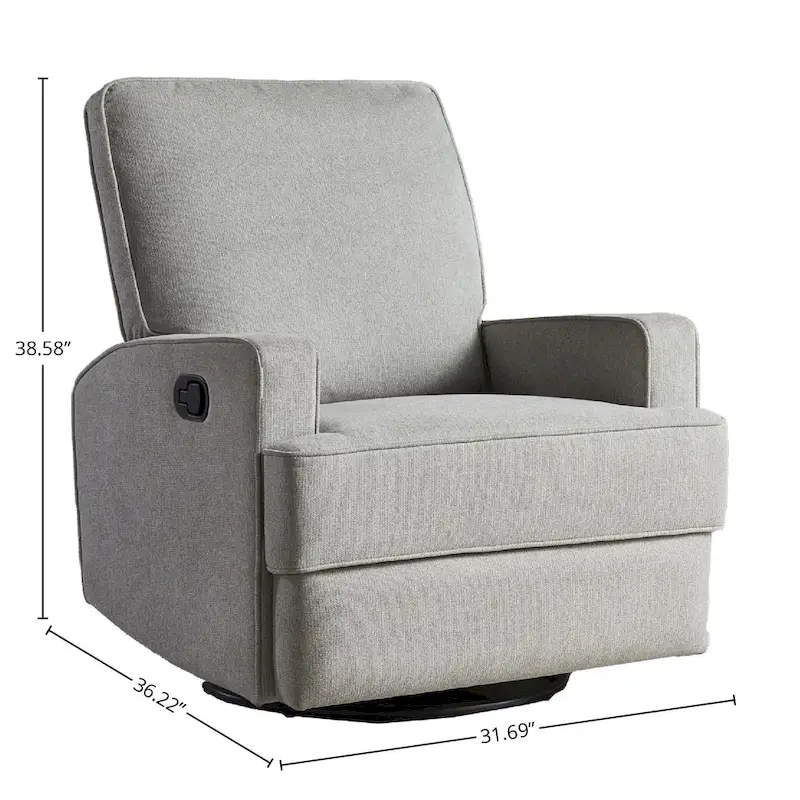 32-inch Manual Swivel Glider Recliner with USB Charger