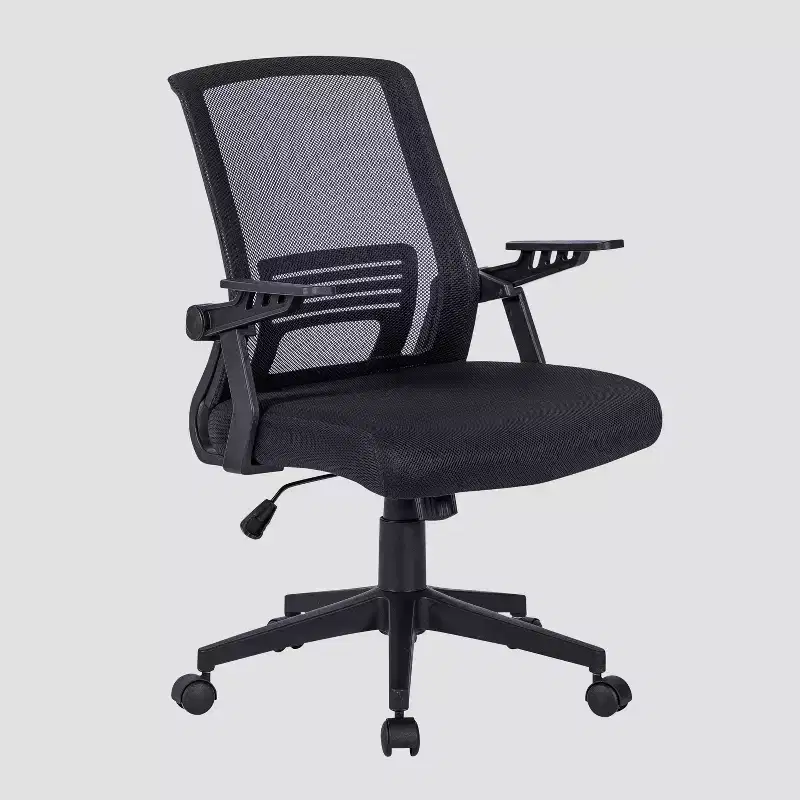 Black Mesh Office Chair 鈥?Adjustable Arms, Swivel, Single Seat