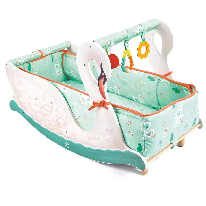 Hape: 2-in-1 Swan Seat - Baby Rocking Bassinet Cradle 6mo+