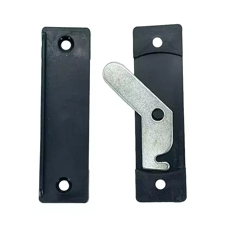 Brixwell Patio Screen Door Latch, Metal Material, 2-7/8 Center to Center, Surface Mount, Black Finish