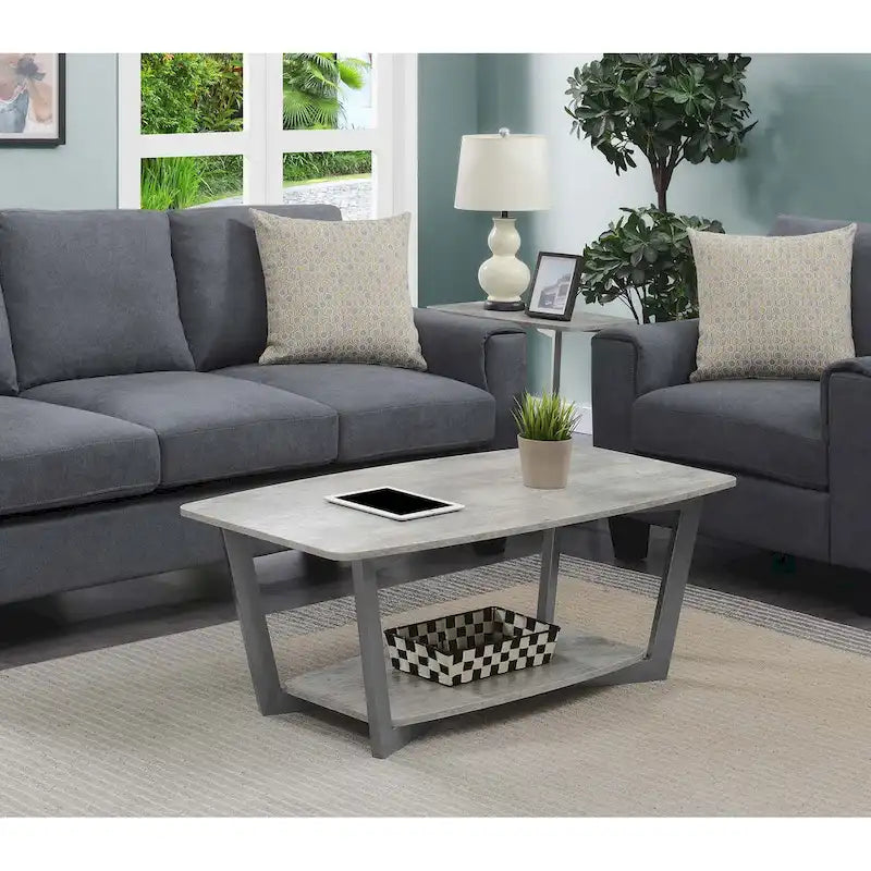 Convenience Concepts Graystone Coffee Table with Shelf