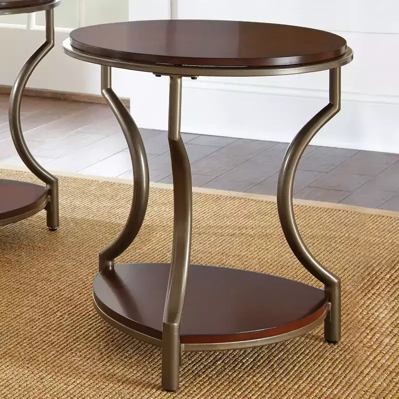 Miles Round End Table Merlot - Steve Silver Co.