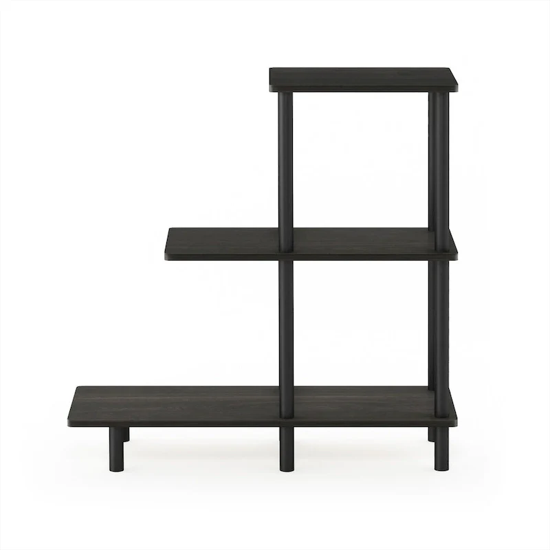 3-Tier Sofa Side Table Tall, Espresso/Black