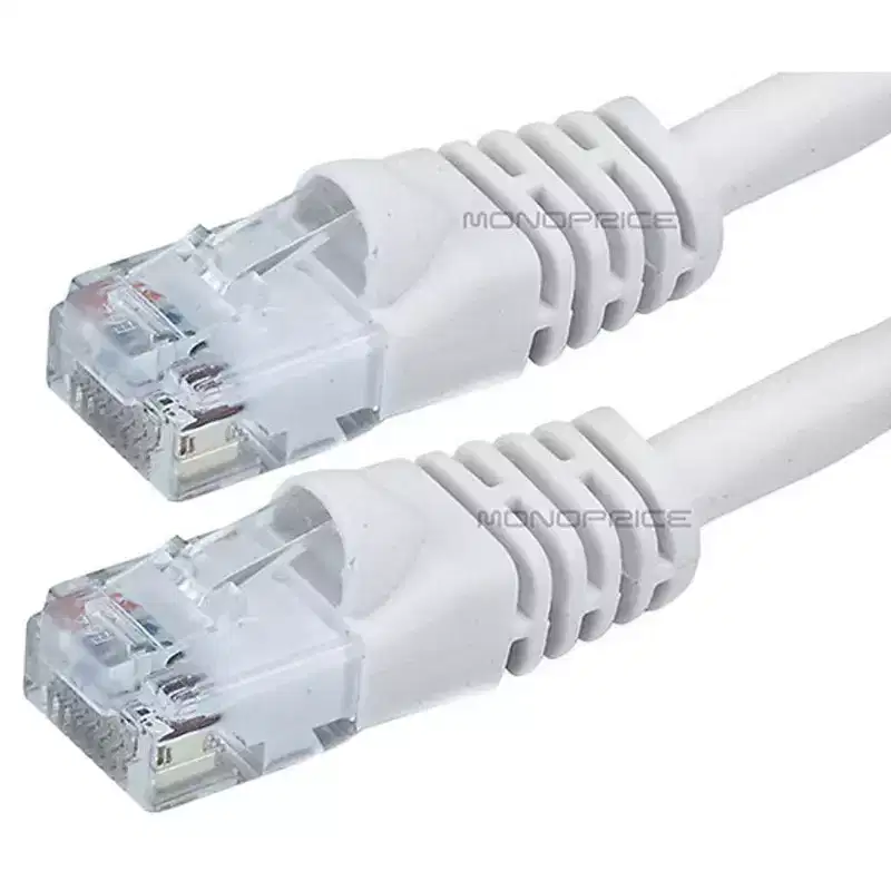 Monoprice Cat6 Ethernet Patch Cable - 7 Feet - White | Network Internet Cord - RJ45, Stranded, 550Mhz, UTP, Pure Bare Copper Wire, 24AWG