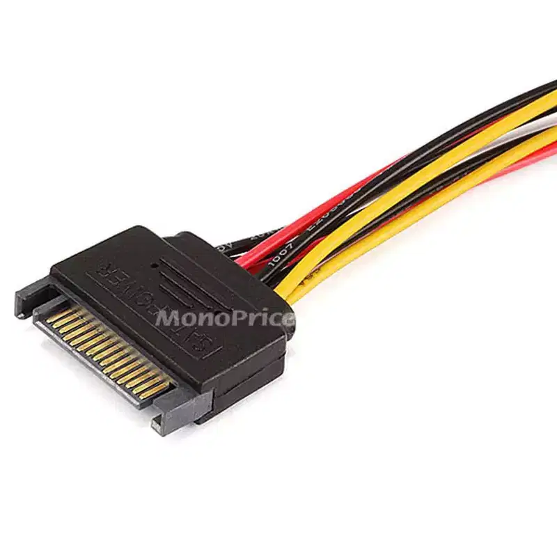 Monoprice SATA Cable - 1 Feet - SATA 15-pin Male to 4-pin Molex and 4-pin Power Cable
