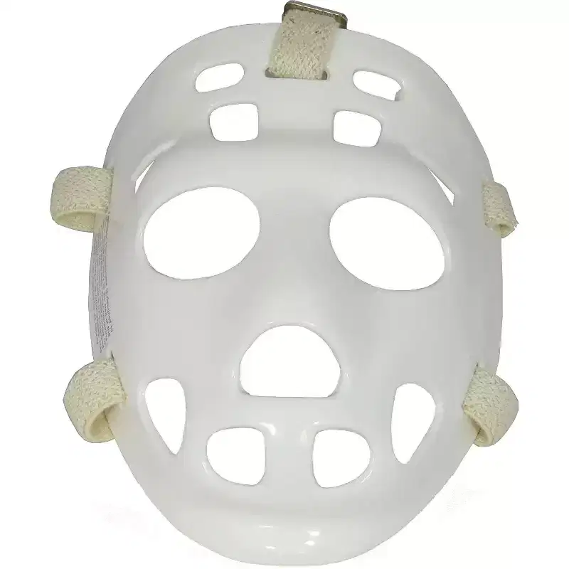 Mylec MK1 Youth Roller & Street Hockey Goalie Mask, Lightweight & Durable, High-Impact Plastic with Ventilation Holes & Adj. Elastic Straps - White