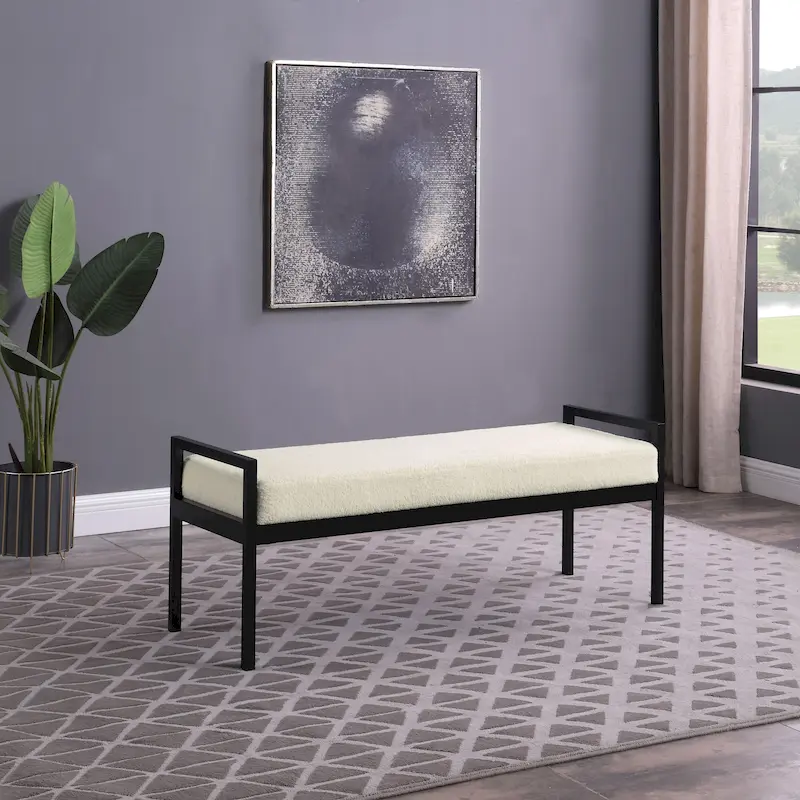 HomePop Modern Metal Bench