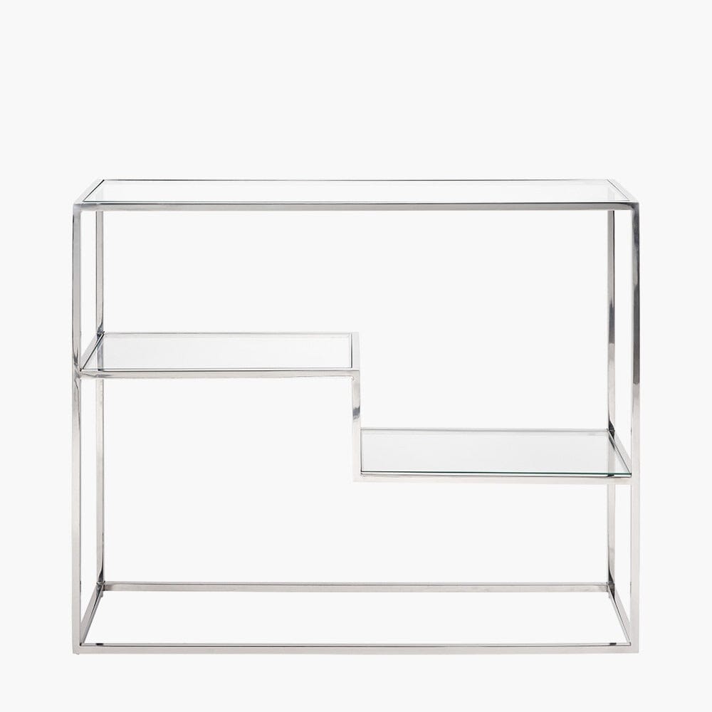 Silver & Glass Tiered Console Table