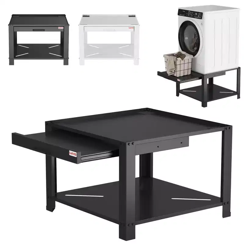 29W x 20H Washer/Dryer Pedestal  800LB Capacity Laundry Base with Basket Shelf & Anti-Vibration Pads