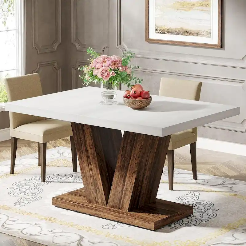 47 Farmhouse Small Rectangle Dining Table for Kitchen Dining Room