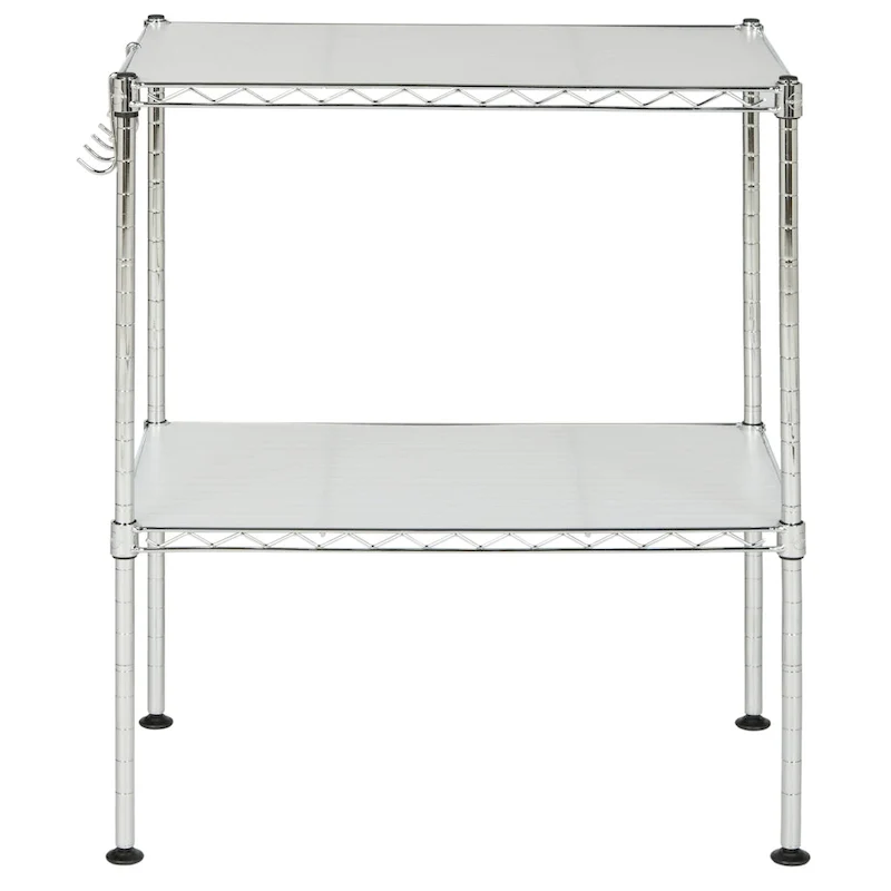 2-Tier Chrome Wire Microwave Rack - 19.7 x 11.8 x 23.6