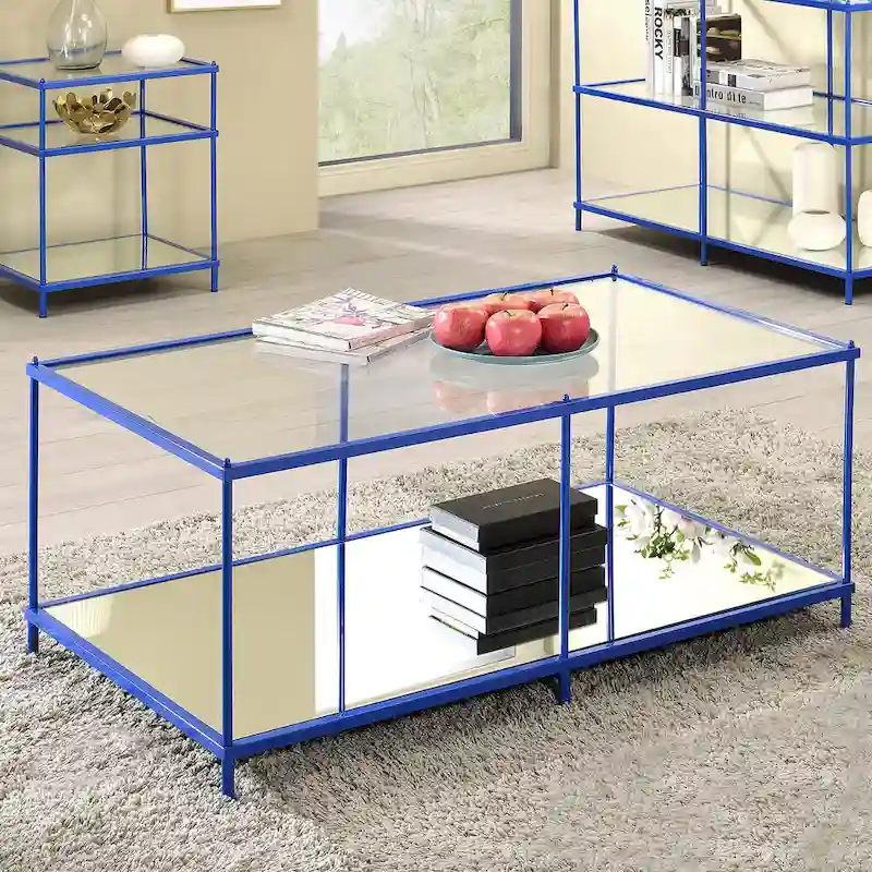 Scoles Contemporary 42-inch Glass 1-Shelf Coffee Table by Furniture of America