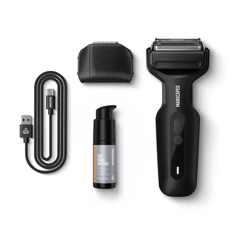 Manscaped The Chairman Plus Essentials Kit, Electric Foil Face Shaver and SkinSafe Precision Trimmer with Soothing Aftershave Serum