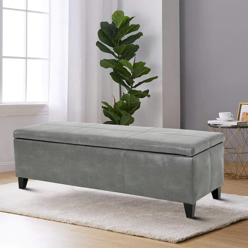 Contemporary Minimalist Design Upholstered Storage Bench