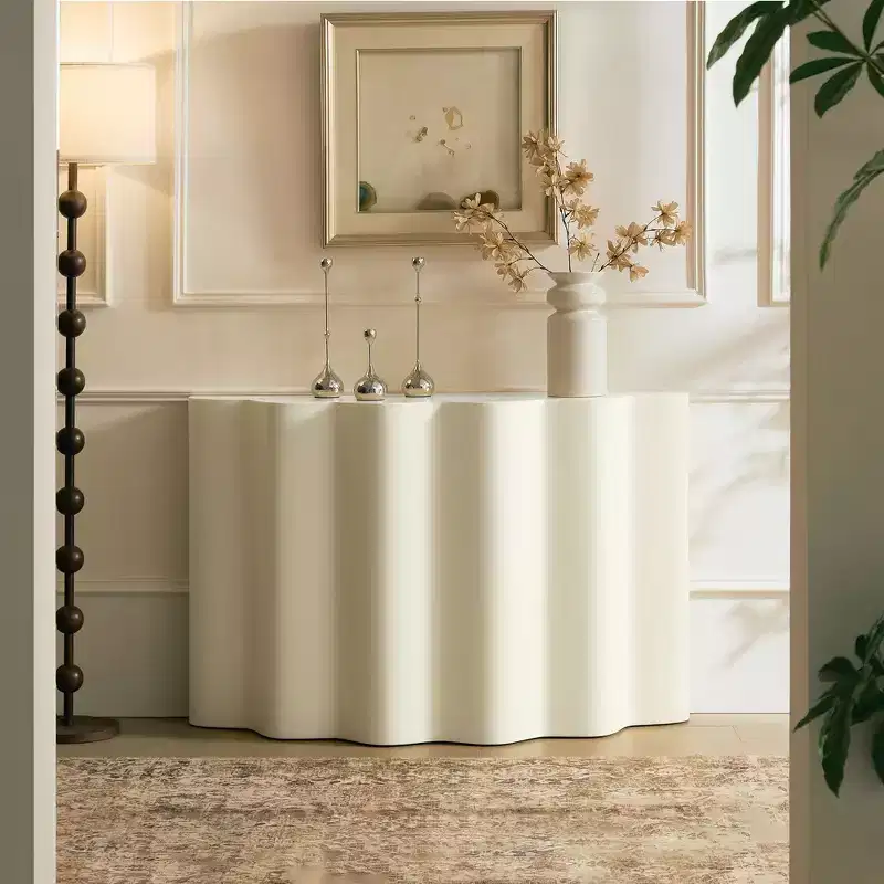 GDFStudio Janine Modern Fiberglass Wavy Console Table