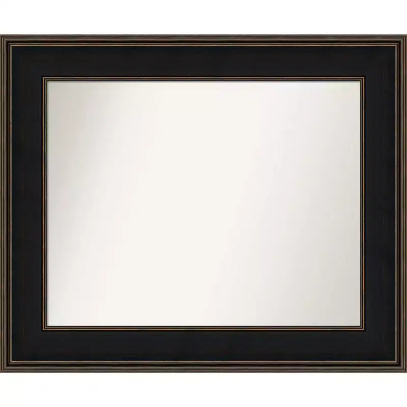 36 x 30 Non-Beveled Mezzanine Wood Bathroom Wall Mirror Espresso Brown - Amanti Art: Modern Rectangular, Wall Mounted, Wood Frame