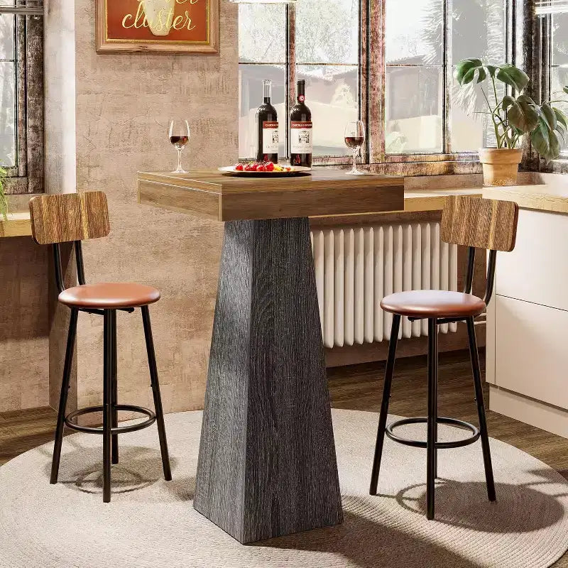 Square Bar Table, 39.96" High Pub Table for Dining, Coffee, Cocktail, Small Space, Kitchen (Table Only)